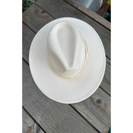 Classic Wide Brim Felt Hat W/braid tassel