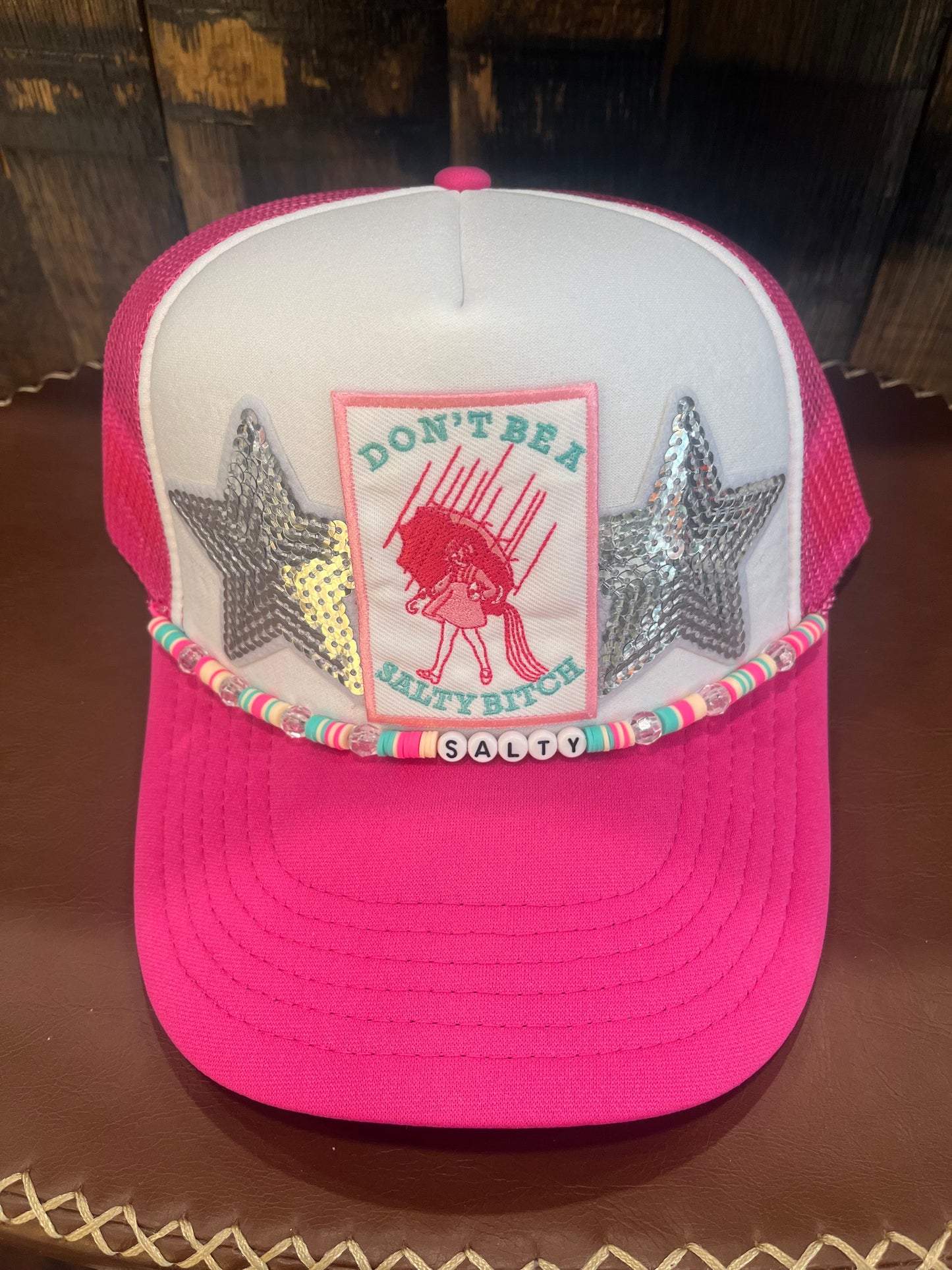 Salty Cowgirl Trucker Hat β Hot Pink