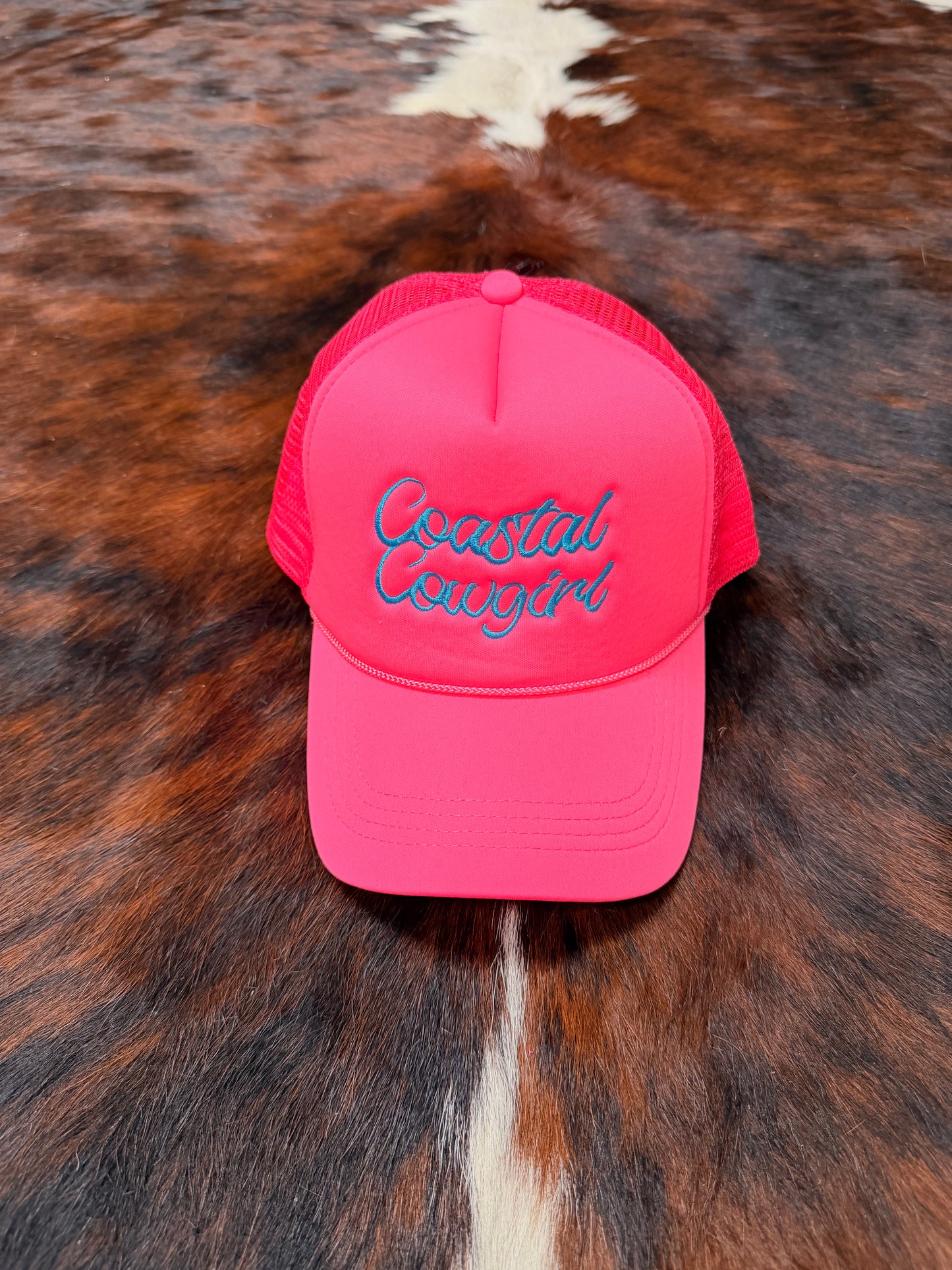 Coastal Cowgirl Embroidered Trucker Hat