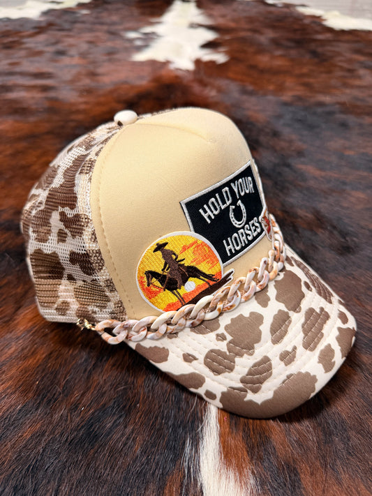 HOLD YOUR HORSES trucker hat