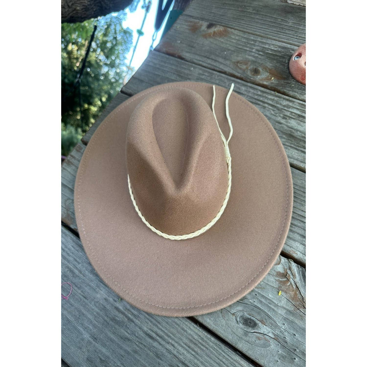 Classic Wide Brim Felt Hat W/braid tassel