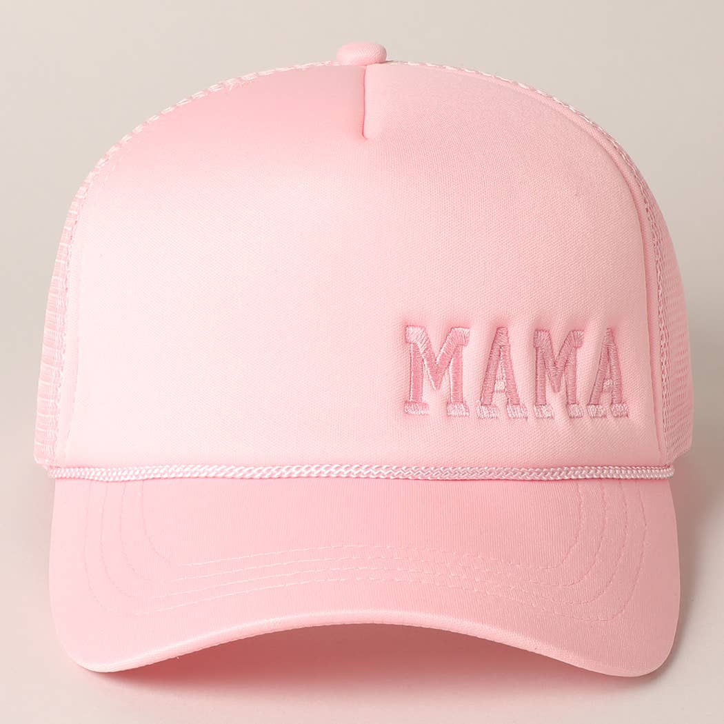 Mama Embroidered Foam Mesh Back Trucker Hat
