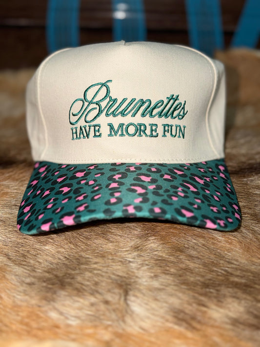 Brunettes Have More fun-teal leopard