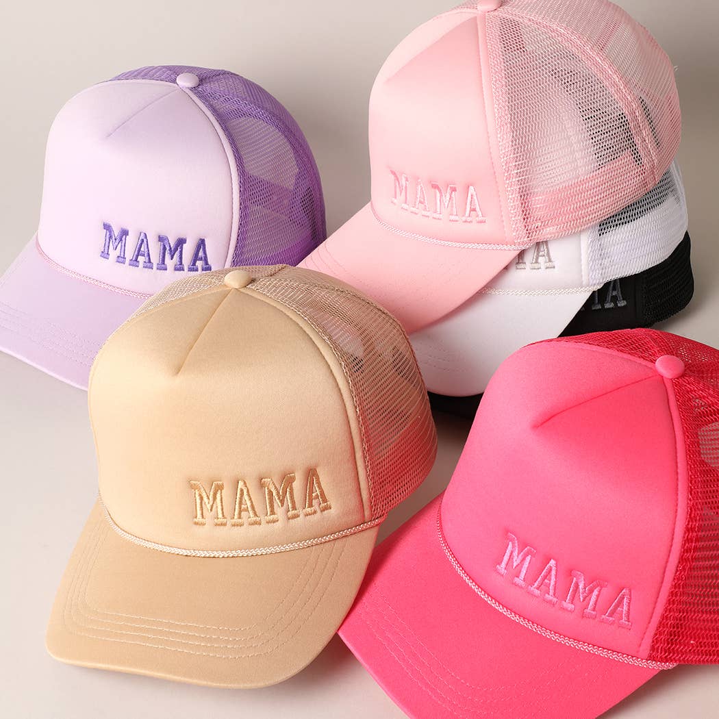 Mama Embroidered Foam Mesh Back Trucker Hat