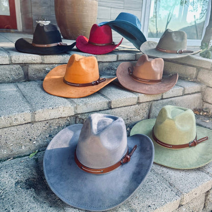 Suede Cowboy W/ Leather Belt