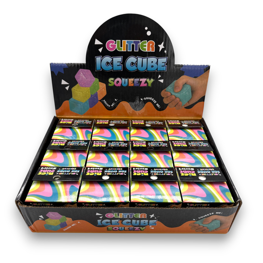 Glitter Squishy Cube 12ct PDQ