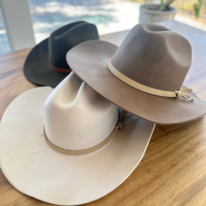 Australian Wool Cattleman Cowboy Hat With Leather Belt
