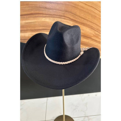 Felt Cowboy Hat W/ Brown Braided Belt