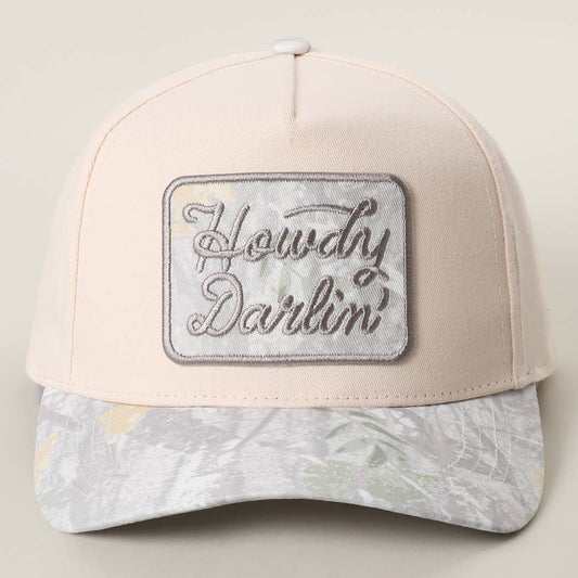Howdy Darlin' Embroidered Patch Camo Baseball Cap