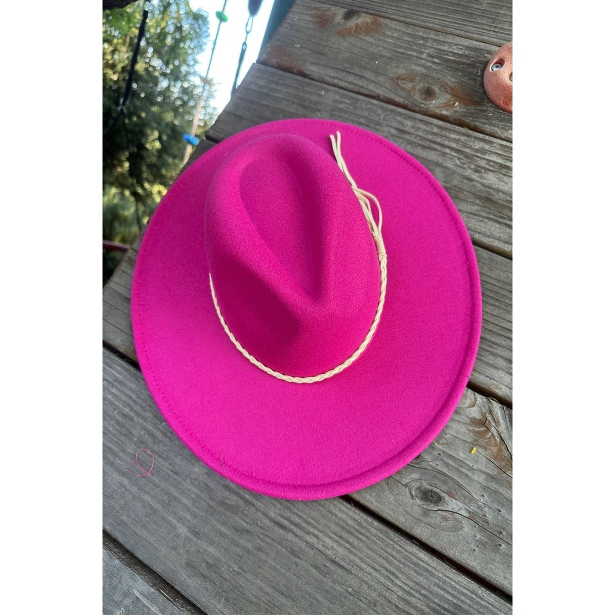 Classic Wide Brim Felt Hat W/braid tassel
