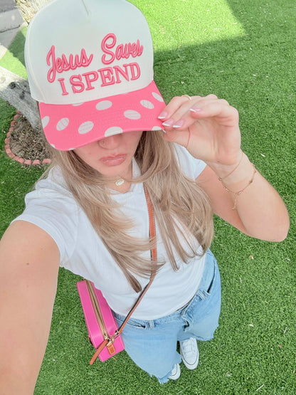 Jesus Saves I spend trucker hat