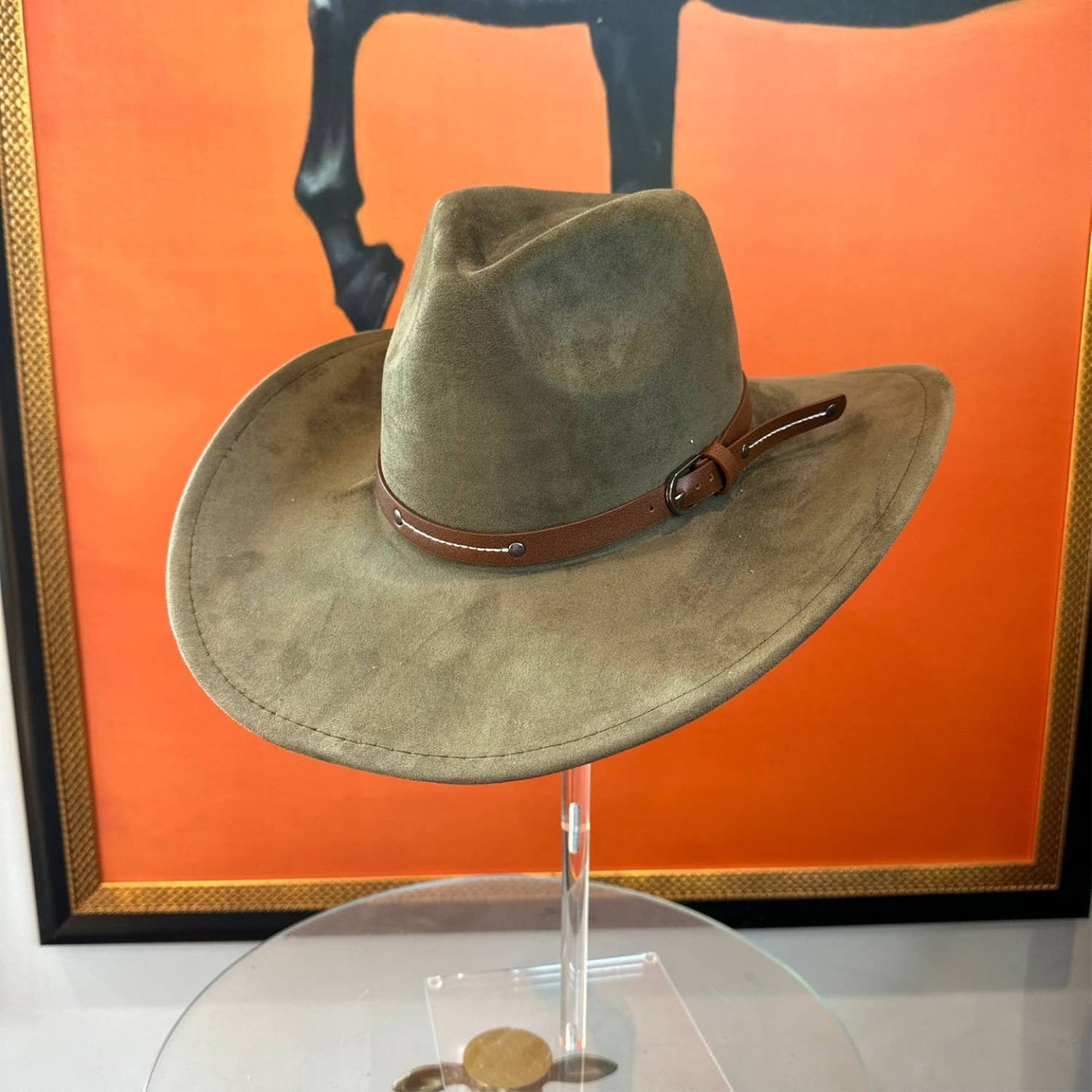 Suede Cowboy W/ Leather Belt