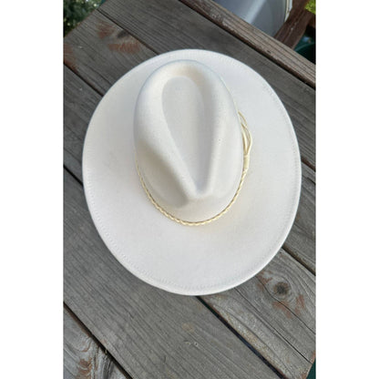 Classic Wide Brim Felt Hat W/braid tassel