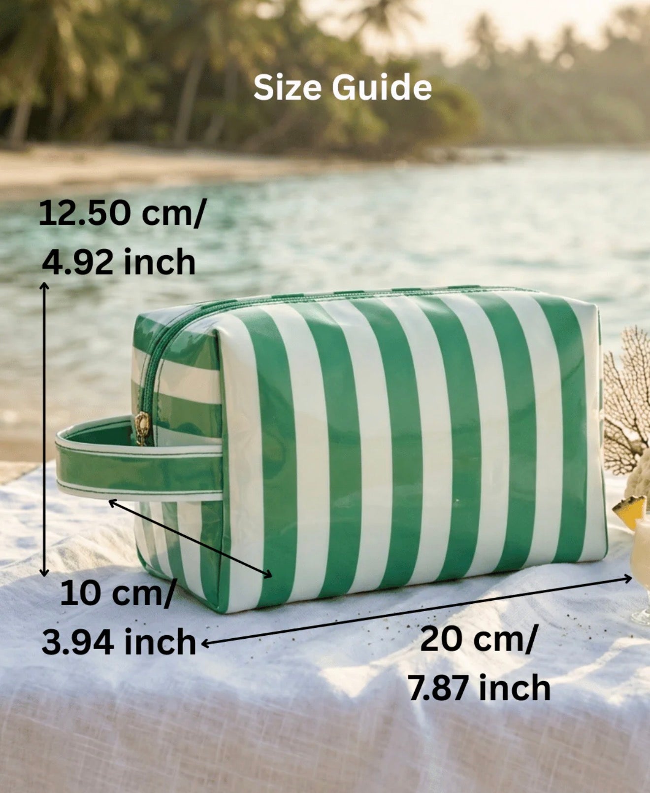 Viral stripped make up/pool bag
