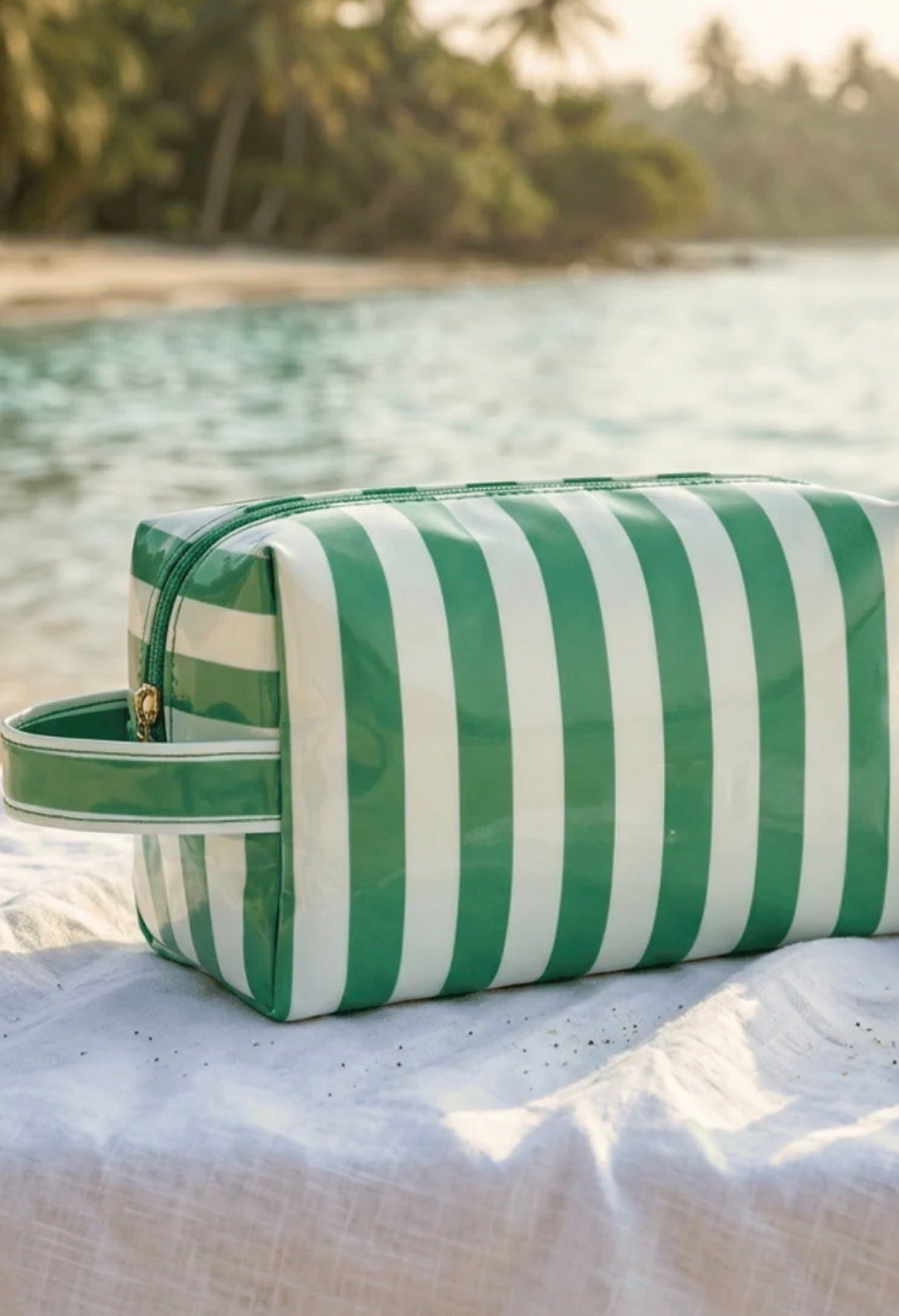 Viral stripped make up/pool bag