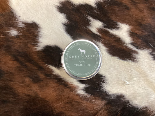 Grey Horse Soy Candle Tin: Trail Ride