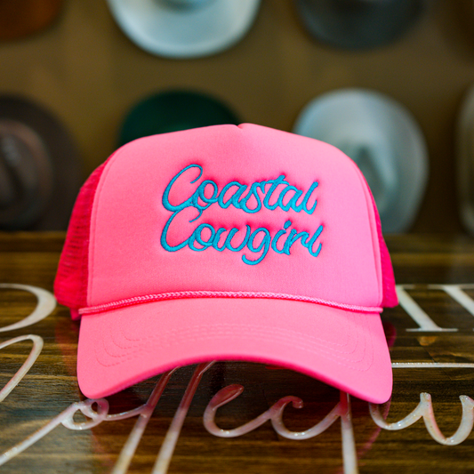 Coastal Cowgirl Embroidered Trucker Hat