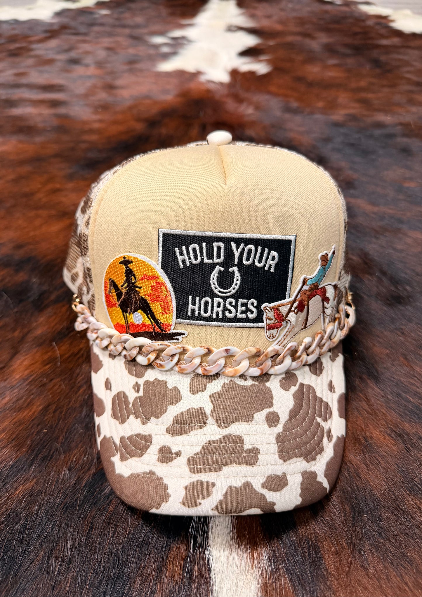 HOLD YOUR HORSES trucker hat
