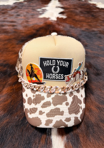 HOLD YOUR HORSES trucker hat