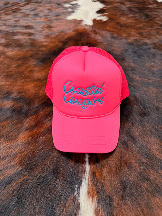 Coastal Cowgirl Embroidered Trucker Hat