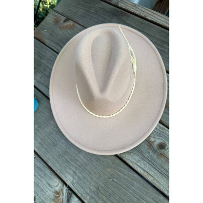 Classic Wide Brim Felt Hat W/braid tassel