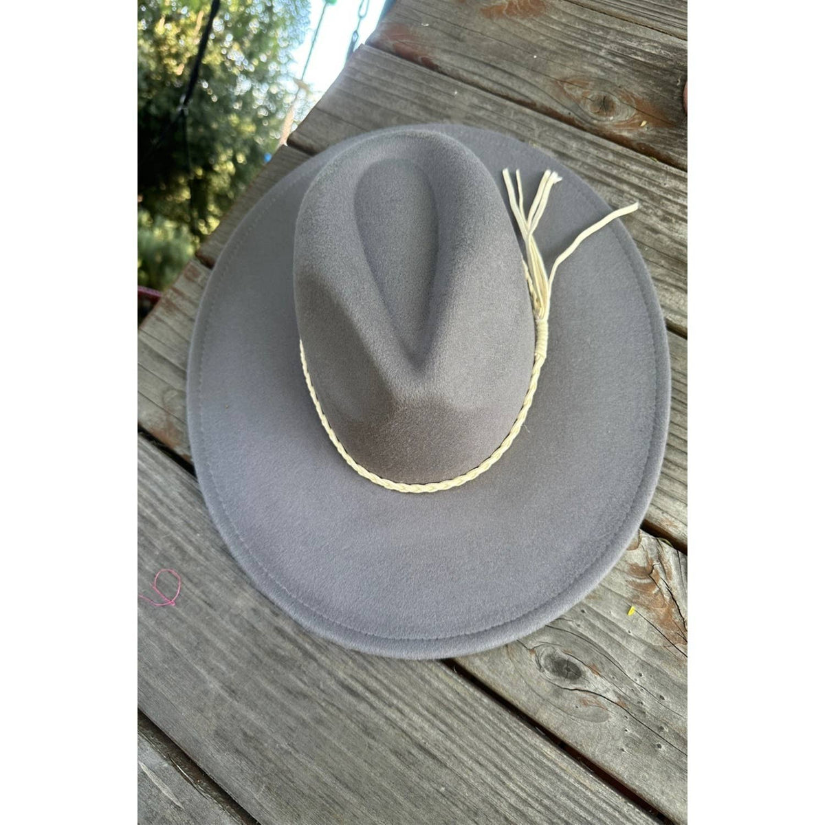 Classic Wide Brim Felt Hat W/braid tassel