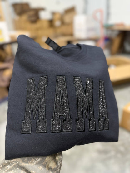 MAMA Embroidered Glitter crewneck