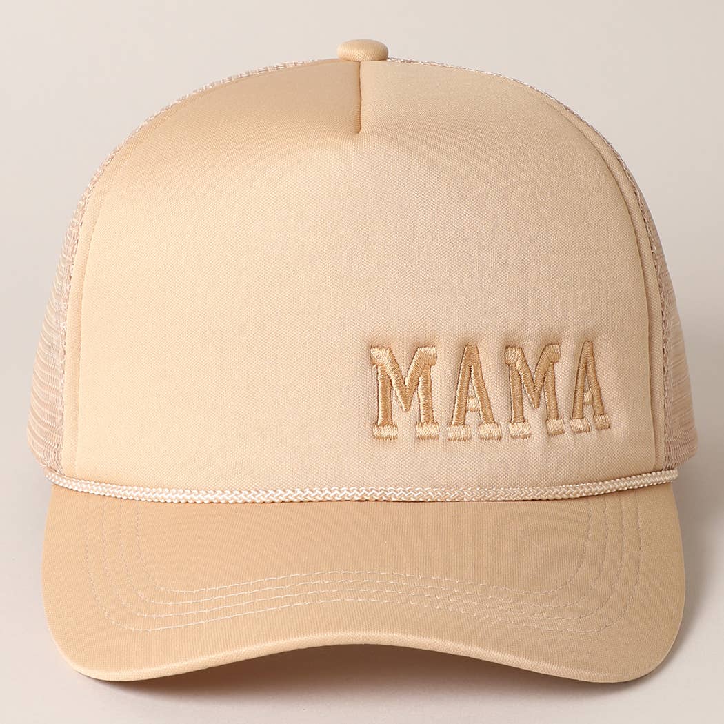 Mama Embroidered Foam Mesh Back Trucker Hat