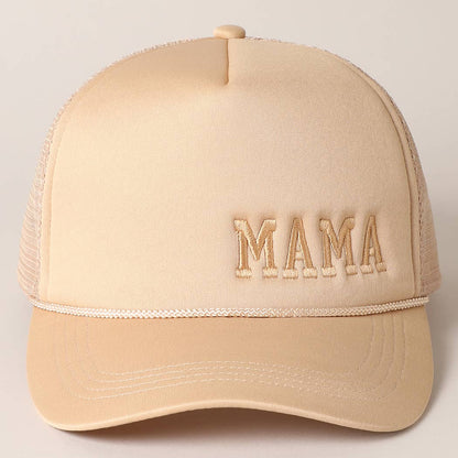 Mama Embroidered Foam Mesh Back Trucker Hat