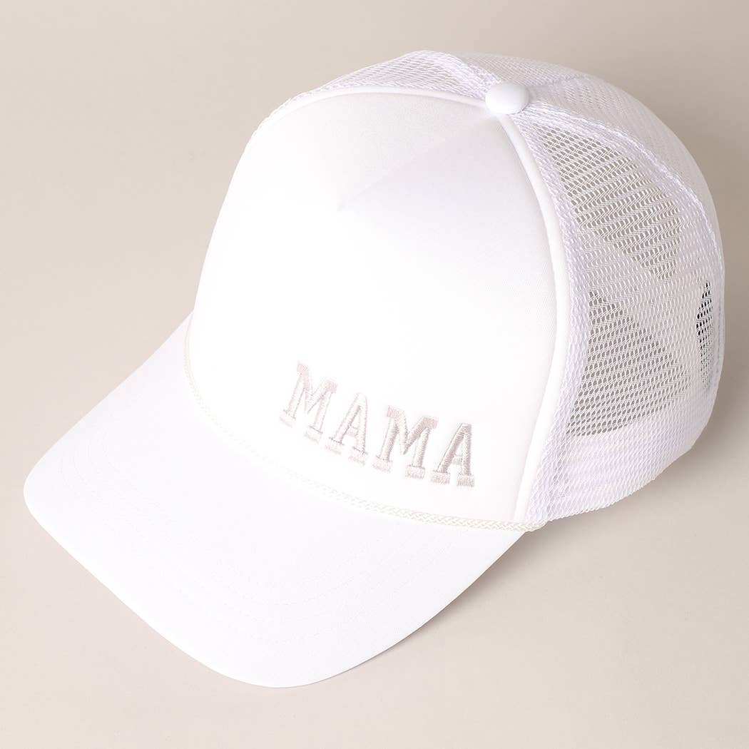 Mama Embroidered Foam Mesh Back Trucker Hat