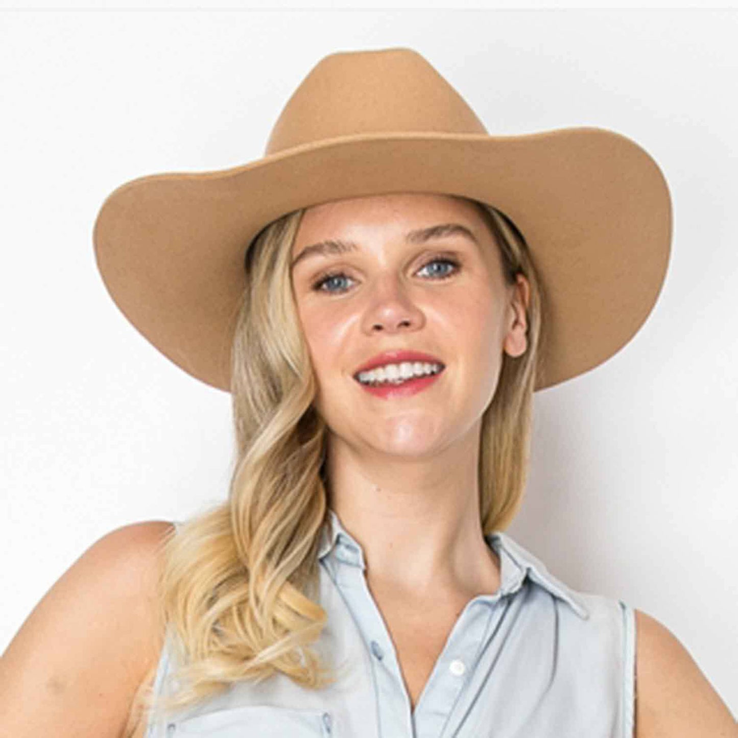 Australian Wool Cattleman Cowboy Hat With Leather Belt