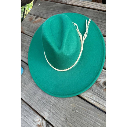 Classic Wide Brim Felt Hat W/braid tassel