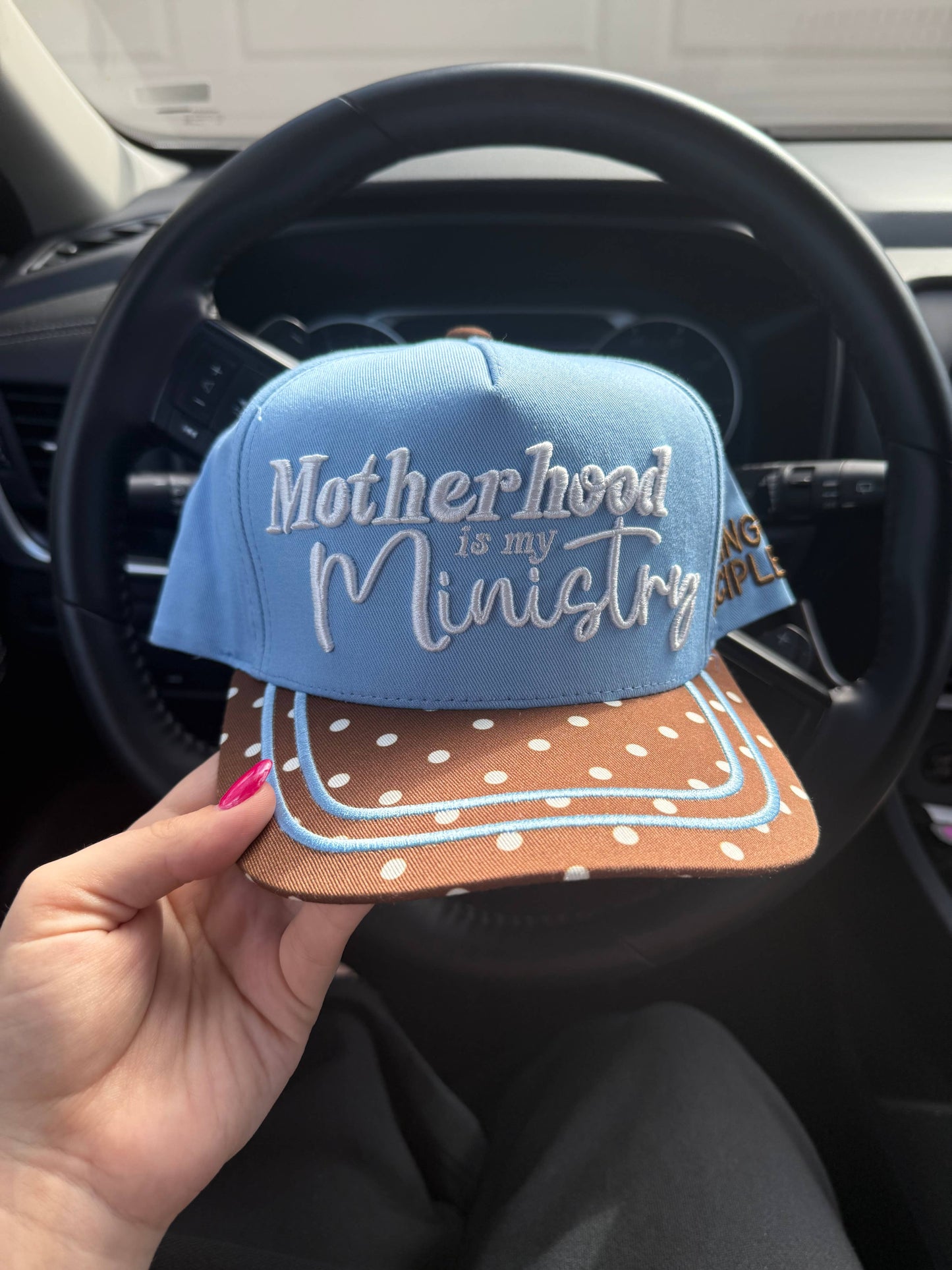 Motherhood is my ministry trucker hat 
