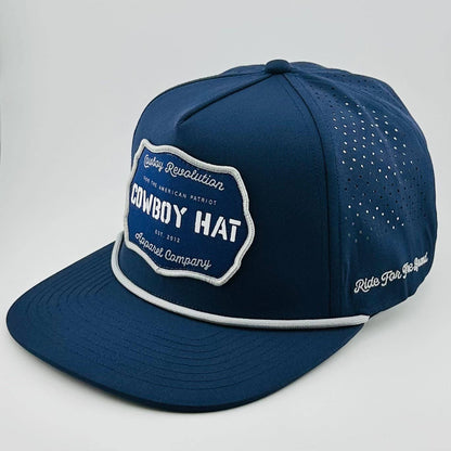 “Cowboy Hat” Navy Blue Performance Patch Hat