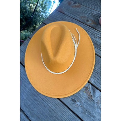 Classic Wide Brim Felt Hat W/braid tassel