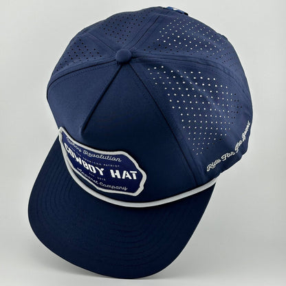 “Cowboy Hat” Navy Blue Performance Patch Hat