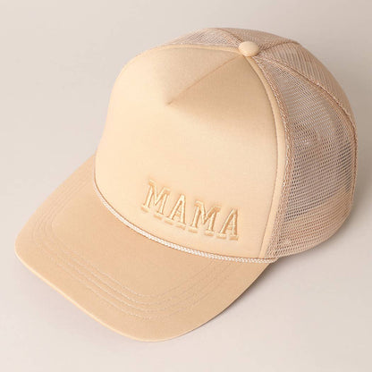 Mama Embroidered Foam Mesh Back Trucker Hat