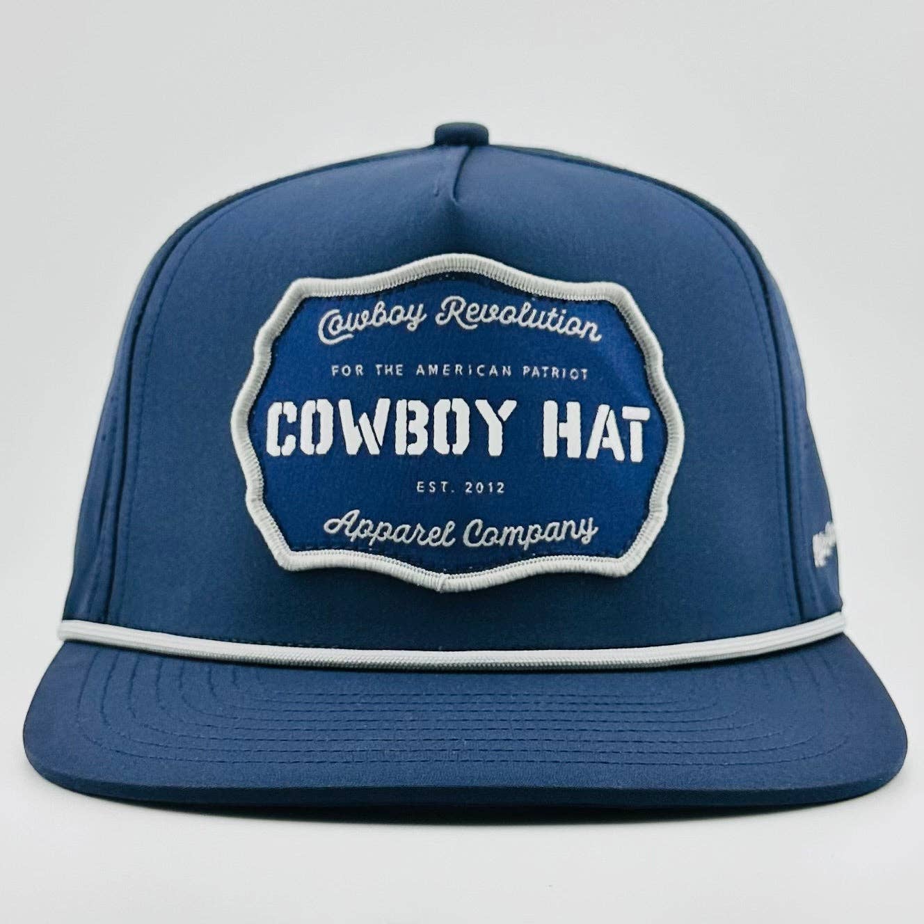 “Cowboy Hat” Navy Blue Performance Patch Hat