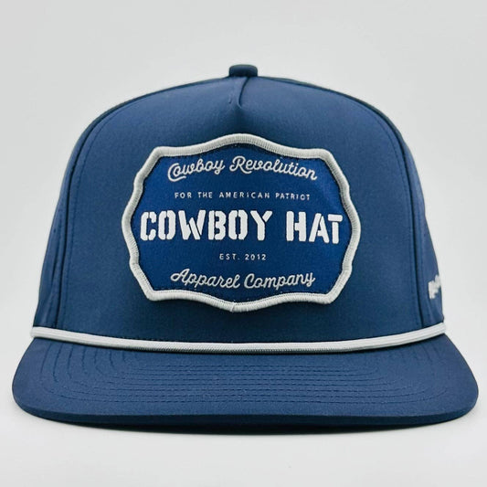 “Cowboy Hat” Navy Blue Performance Patch Hat